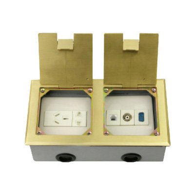 HGD-2242K<BR>一位二極插座一位三極插座<BR>一位15芯VGA插座(針式)一位電視插座<BR>一位電話插座